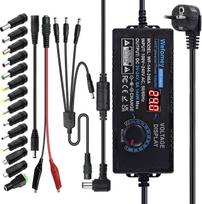 3V-24V 6A 144W reguliuojamas maitinimo šaltinis Universalus maitinimo šaltinio adapteris Reguliuojamas maitinimo adapteris 100V-240V kintamosios srovės į nuolatinę srovę su LED įtampos ekranu ir 14 antgalių, skirtas buitinei elektronikai, 6000 mA maks.