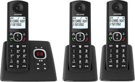 ALCATEL F530 Voice Trio - Belaidis fiksuotojo ryšio DECT telefonas su atsakikliu - Didelis apšviestas ekranas - Garsiakalbis - Skambučių blokavimo funkcija - 2 tiesioginio rinkimo mygtukai - 3 rageliai - Juodas