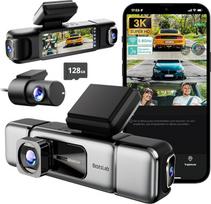 BOTSLAB 4 kanalų Dash Cam automobilio priekinė galinė 4 kanalų 3K + 3 x 1080P, automobilio kamera su 128GB SD kortele, GPS 5GHz WiFi, 3,18 colių IPS ekranas, super naktinis matymas, WDR, G-jutiklis, kilpa įrašymas, parkavimas