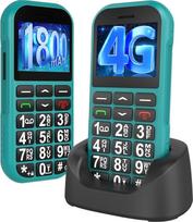 CHAKEYAKE 4G senjorų mobilusis telefonas be sutarties su dideliais mygtukais, 1800 mAh ilgas budėjimo režimas Pensininkų senjorų mobilusis telefonas Didelis mygtukinis mobilusis telefonas su USB-C, SOS funkcija, žibintuvėlis, įkrovimo stotelė