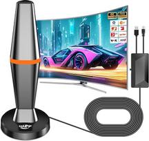 DVBT2 antena, patalpų antenos DVB-T ir DVB-T2 antenos su stiprintuvu, didelio nuotolio ir 360° priėmimo diapazono, patalpų antena televizoriams su stipriu magnetiniu pagrindu, tinka 4K 1080p ir visiems televizoriams