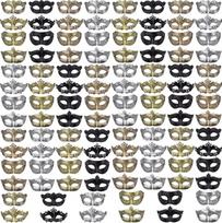 FEQO 108 venecijietiškų maskarado kaukių pakuotė Karnavalo derliaus senovinės kaukės Retro venecijietiškos kaukės vyrams ir moterims