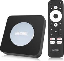 MECOOL KM2 Plus Android TV Box 11 colių 2G+16G su "Netflix" sertifikuotu S905X4-B 4K srautinės medijos grotuvu Sertifikuotas balso asistentas "Google Disney" + "Prime Video" WiFi 5 Dual Band LAN BT 5.0