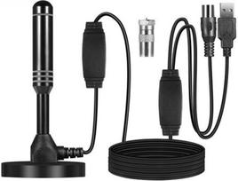 MEgegulo Aukštos raiškos vidinė lauko TV antena, 360° priėmimas su dideliu stiprumu, nemokama TV antena, TV antenos palaikymas 4K 1080P VHF/UHF, HDTV dvigubo stiprintuvo signalo stiprintuvas, su
