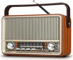 PRUNUS J-120 AM/FM/SW Retro radijo imtuvas, mažas, lagaminėlyje esantis radijo imtuvas su 1800 mAh baterija arba kintamosios srovės maitinimu, virtuvės radijo imtuvas su "Bluetooth", palaiko USB/TF/AUX, paprastas radijo imtuvas senjorams [šviesiai auksini