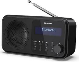 SHARP DR-P420 Portable Digital Radio (DAB/DAB+/FM with RDS, USB, Bluetooth 5.0, 3.5 mm Jack Alarm Functions), Black