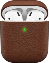 "Keybudz Artisan" odinis apsauginis dėklas "Apple AirPods" dėklas, dėklas, natūrali oda, ausinių priedai, rudos spalvos