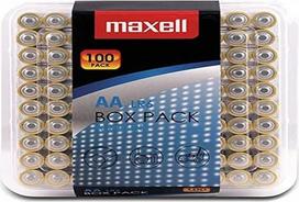 "Maxell" šarminės LR6 AA "Mignon" baterijos dėžutėje (100 vnt.)