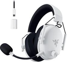 "Razer BlackShark V3" belaidės elektroninio sporto ausinės, "Triforce" 50 mm garsiakalbis, nuimamas plačiajuostis mikrofonas, THX erdvinis garsas, belaidis 2,4 GHz ir "Bluetooth" ryšys, FPS profiliai, PC/Mac, baltos spalvos