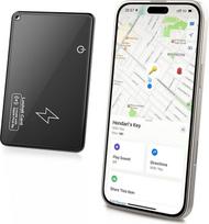"TiMOVO Slim Wallet Tracker" kortelė "Apple Find My", (tik "iOS") belaidžio įkrovimo įkraunama piniginės ieškiklis, skirtas rankinėms, bagažo žymoms, pasams, IP68 vandeniui atsparus "Bluetooth" daiktų seklys, juodas