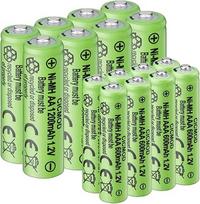CICMOD AA ir AAA baterijų rinkinys, 16 vienetų įkraunamų baterijų - 8 vienetai AA baterijų 1200 mAh ir 8 vienetai AAA baterijų 600 mAh 1,2 V NI-MH saulės baterijų
