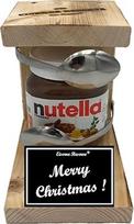 Kalėdinė "Nutella" dovana - geležinis rezervinis šaukštas "Nutella" - originalus juokingas dovanų rinkinys "Nutella" mėgėjams - Tekstas: Linksmų Kalėdų.