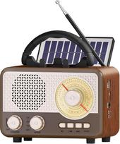 Radijas Nešiojamasis AM/FM/SW lauko saulės baterijų radijo imtuvas su "Bluetooth" garsiakalbiu, mažas, su maitinimo kabeliu, virtuvės radijo imtuvas biurui, mobiliojo telefono stovas, palaikantis USB/TF/AUX funkciją, skirtas žygiams, stovyklavimui, dovano