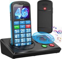 uleway 4G senjorų mobilusis telefonas su "Bluetooth" garsiakalbio įkrovimo stotele | garsus garsas | triukšmo mažinimas, mygtukinis mobilusis telefonas Senjorų telefonas be sutarties, pensininkų mobilusis telefonas su SOS funkcija