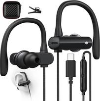 USB C ausinės su mikrofonu, ausų kabliukais, garsumo reguliatoriumi, USB C ausinės su kabeliu, skirtos "Samsung Galaxy S25 S24 S23 A56 A16", "iPhone 17 Pro 16 15 iPad", "Google Pixel", 10 9 8, "Google Pixel", biurui skirtos ausinės