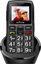 "artfone C1+" senjorų mobilusis telefonas be sutarties, "Dual SIM" su pagalbos iškvietimo mygtuku, ilgas budėjimo laikas, didelis mygtukas, mobilusis telefonas su įkrovimo stotele, pensininkų mobilusis telefonas