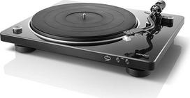 "Denon DP450USBBKEM" patefonas (USB prievadas, diržinė pavara, lėkštės pakėlimas, įmontuotas išankstinis stiprintuvas, S formos lėkštė), juodas