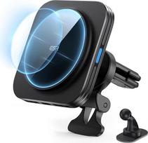 "ESR HaloLock" magnetinis belaidis telefono laikiklis automobilinis įkroviklis, suderinamas su "MagSafe" automobiliniu laikikliu su įkrovimo funkcija ir "iPhone 14/14 Pro/14 Pro Max/14 Plus" bei 13/12 serijos telefonais, juodas