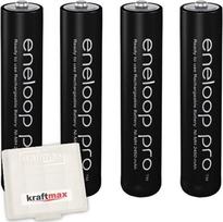 "Kraftmax Panasonic Eneloop PRO XX" AAA/mikro įkraunamos baterijos - naujausios kartos 950 mAh didelio našumo įkraunamos baterijos "Kraftmax" įkraunamų baterijų dėžutėse V5, 4 vnt.