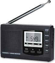 "Songway" visos juostos AM/FM/SW DSP radijas Stereofoninis garsiakalbis LCD ekranas Žadintuvas Miego laikmatis Kišeninis radijas Skaitmeninė demoduliacija Geriausias priėmimas su teleskopine antena (juodas)