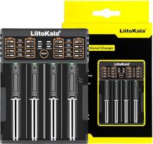 18650 baterijų įkroviklis, LiitoKala Lii-402 baterijų įkroviklis su 4 lizdais, baterijų įkroviklis palaiko USB išvestį 26650 17500 10440 Li-Lion baterijoms, NI-MH/NI-Cd AA AAA