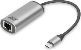ACT USB C eterneto adapteris, 2.5 Gigabit Ethernet RJ45 10/100/1000/2500Mbps, LAN tinklo adapteris nešiojamiesiems kompiuteriams - AC7081