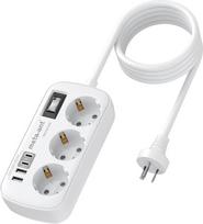 Adapteris Australija Vokietija, adapteris Kinija Vokietija kištukas su 3 lizdais ir 4 USB (USB-C 3.4A), I tipo Australijos kelioninis kištukinio lizdo adapteris Kinijai, Argentinai, Naujajai Zelandijai