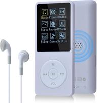 COVVY 8GB nešiojamasis MP3 muzikos grotuvas, palaikantis iki 64GB SD atminties kortelę, neprarandantis garso HiFi MP3 grotuvas, muzikos/vaizdo/garso įrašymo/FM radijas/knygų skaitytuvas/fotografijų peržiūros programa (8G, baltas)