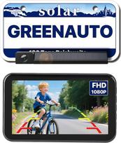 GREENAUTO Saulės belaidis skaitmeninių atbulinės eigos kamerų rinkinys, 5 colių 1080P monitorius palaiko 2 atbulinės eigos kameras, 6000 mAh akumuliatorius, 3 min. "pasidaryk pats" montavimas, IP69K vandeniui atsparus, pagalba parkuojant automobilį, sunkv