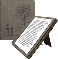 kwmobile Apsauginis dėklas, suderinamas su "Amazon Kindle Scribe Flip Case Cover with Hand Strap Dandelion Love Grey