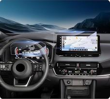 LUWU 2 pakuočių paketas, suderinamas su Nissan Qashqai J12 X-Trail T33 e-POWER 2022-2024 2025 NissanConnect 12,3 colių navigacijos + prietaisų skydelio ekrano apsauga 9H įbrėžimams atspari grūdinto stiklo plėvelė
