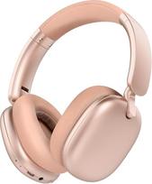 RORSOU C6 aktyvaus triukšmo slopinimo ausinės, belaidės "Bluetooth" ausinės per ausis, 60 valandų žaidimo trukmė, lengvos sulankstomos, patogios ausų pagalvėlės, ausinės su mikrofonu "iPad/PC", rožinio aukso spalvos