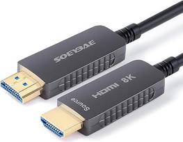 SOEYBAE 8K Optic HDMI Cable HDMI 2.1 Fibre Optic Cable 48Gbps 8K @ 60Hz 4K @ 120Hz 3D Support HDCP2.2 for HDTV, Projector, Gaming Box, Home Cinema, TV Box (100 m)