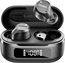 TOZO NC9 ausinės Belaidės "Bluetooth" 5.3 "Bluetooth" ausinės, ausinės į ausis, hibridinės aktyvaus triukšmo slopinimo ausinės su 6 mikrofonais, aiškūs skambučiai, LED ekranas, 59H stereo bosai, programėlė, IPX8