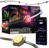 Twinkly Permanente Beleuchtung mit 72 RGB-LEDs, LED-Lichtstreifen für den Außenbereich, Smarte Mehrfarbige LED-Lichter, Kompatibel mit Alexa und Google Home, IP65, App-Steuerung, Weißes Kabel, 30 m