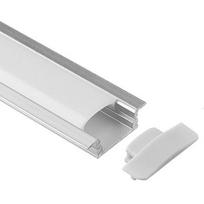 Aliuminio profilis LED juostoms 002W, 3 m, su pieniniu dangteliu