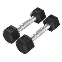 Hanteliai TUNTURI Platinum Hex Rubber Dumbbell, 1-50kg (Svoris: 2 x 2 kg)