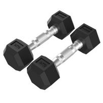 Hanteliai TUNTURI Platinum Hex Rubber Dumbbell, 1-50kg (Svoris: 2 x 3 kg)