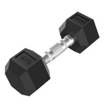 Hanteliai TUNTURI Platinum Hex Rubber Dumbbell, 1-50kg (Svoris: 1 x 6 kg)