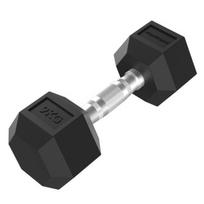 Hanteliai TUNTURI Platinum Hex Rubber Dumbbell, 1-50kg (Svoris: 1 x 9 kg)