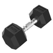 Hanteliai TUNTURI Platinum Hex Rubber Dumbbell, 1-50kg (Svoris: 1 x 10 kg)