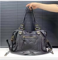 Y2K Spicy Girl One Shoulder Crossbody Bag Vintage Washed Leather Soft Leather Motorcycle Bag Large Capacity Bag juoda