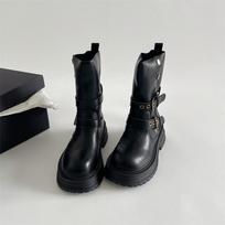 British style simple brown platform Martin boots women's summer 2025 new casual thin western fashion short boots 35 juoda