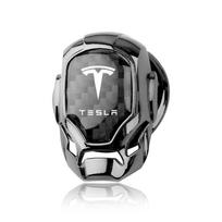 1 vnt. Automobilio vieno mygtuko paleidimo apsauginis dangtelis Interjero mygtuko dekoravimo lipdukas Tesla Model S Model X Model Y Cybertruck Model 3 Model Y juoda