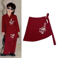 Autumn 2024 Boys' Blazer Suit with Bamboo Leaf Embroidery 120cm