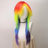 Sintetiniai Plaukai Moteriškas Cosplay My Little Pony Rainbow Dash Daugiaspalvis Karščiui Atsparūs Šventiniai Plaukų Priauginimai as the picture-24inches