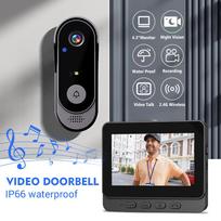 4.3Inch 2.4G Wireless Video Doorbell Camera WiFi Smart Intercom Door Bell Smart Home Security Motion Detect Night Vision juoda