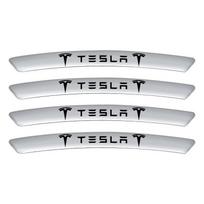 4 vnt. Automobilio rato stebulės emblema Padangų ratlankio 3D lipdukai Priedai Tesla Model S Model X Model Y Cybertruck Model 3 Model Y balta