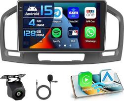 "Inefala" 4+128G automobilinis radijas "Buick Regal 2009-2013/Opel Insignia 2008-2013 Android 15" su 9 colių vidiniu ekranu Palaiko "Wireless Carplay" ir "Android" automobilinį radiją FM/RDS GPS WiFi Bluetooth SWC