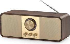 "Nostalgijos radijas", retro radijo imtuvas su "Bluetooth" ir TF kortele, 3000 mAh baterija, su 2 x 8 W žemų dažnių garsiakalbiu, retro radijo imtuvas su AUX/USB, radijo imtuvas virtuvei, miegamajam ir biurui